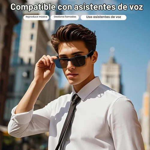 Vista 3 de Smart Glasses, Bluetooth Sunglasses for Women Men, Open Mic&Speakers, Voice Assistant, UV Protection