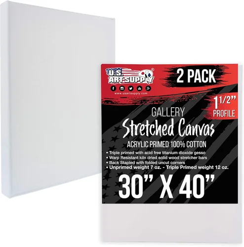 Vista 16 de U.S. Art Supply Paquete de 5 Bastidores estirados en masa para pintar 4 x 6 pulgadas de profundidad de galería, perfil de 1-1/2" - Calidad
