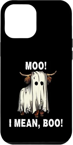 Vista 25 de iPhone 16 Funny Ghost Highland Cow Halloween Moo I Mean Boo Men Women Case