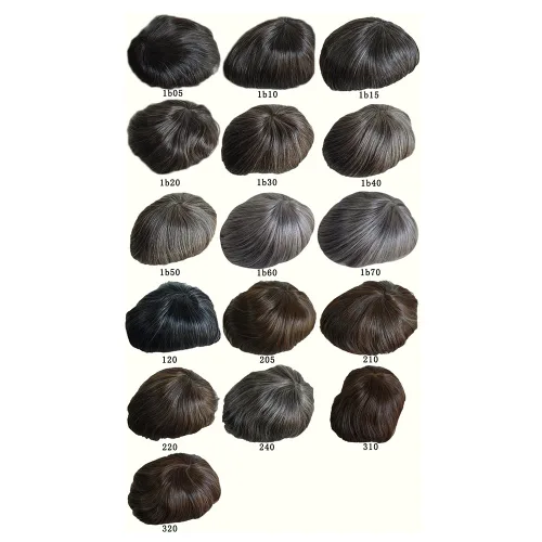 Vista 9 de Q6 Base Custom para hombre Toupee Hairpiece Cabello humano indio Sistema de reemplazo de pelucas de prótesis – # 1 (Jet Negro)
