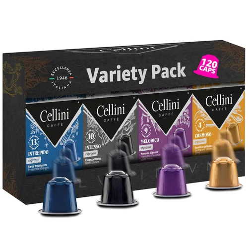 Vista 8 de Cellini Caffè - Cápsulas Nespresso de aluminio variadas variadas, 8 sabores italianos distintivos, 100% compatible con máquina Nespresso original