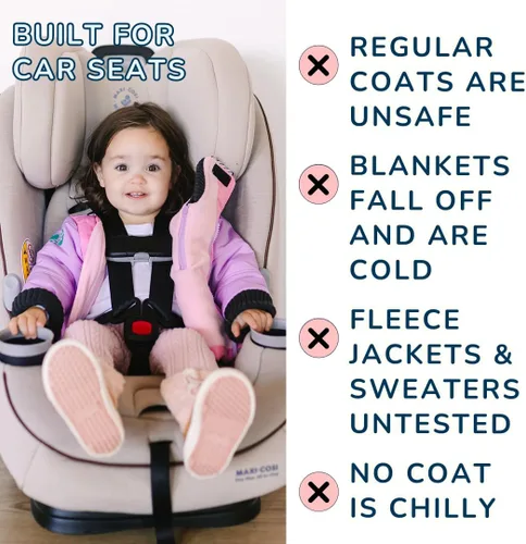 Vista 6 de Buckle Me Baby Coats Chaqueta de invierno de asiento de coche más seguro de cierre rápido para niño o niña, como se ve en Shark Tank