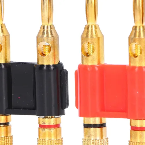 Vista 7 de 2 unids Conectores de altavoz banana apilables Enchufe de plátano macho Conectores de latón de 2 vías Accesorios de alambre de altavoz 32A 1000V