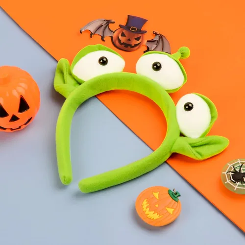 Vista 3 de Diadema de Halloween, diadema de felpa alienígena para adultos, accesorios de disfraz para fiestas temáticas, cosplay y Halloween