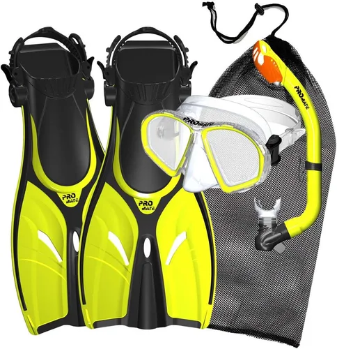 Vista 12 de Promate Youth Snorkel juego de antiparras y patas de rana