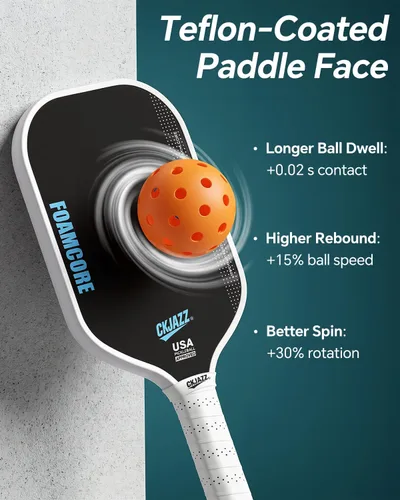Vista 6 de Paleta de pickleball - Pala de pickleball de fibra de carbono - Pala de rendimiento 100% con núcleo de espuma