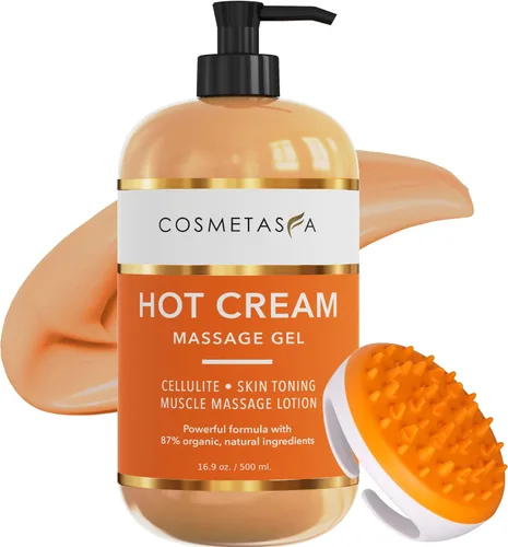 Vista 8 de Cosmetasa - Crema caliente para celulitis, 87% orgánica, gel de masaje natural para sudar estómago, abdomen, vientre, dolor de articulaciones