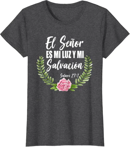 Vista 4 de El Señor Es Mi Luz - Camiseta de la Biblia Cristiana Española Negro