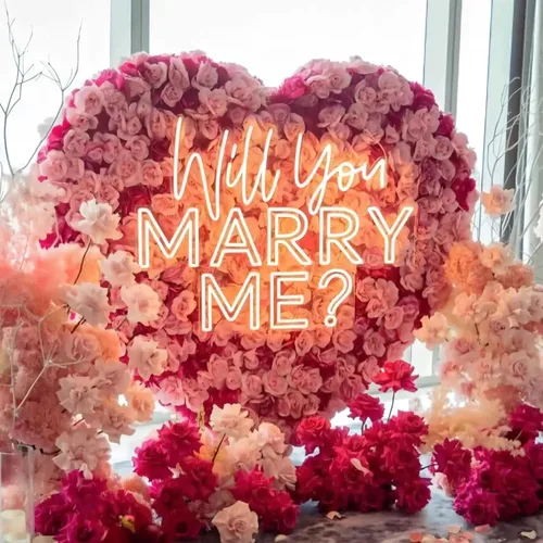 Vista 10 de Letrero de neón personalizado con texto en inglés «It Was Always You», letrero de neón personalizado con corazón para boda, fiesta de compromiso