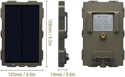 Vista 8 de Lixada Panel de carga solar Cámara de rastro Panel solar 1700mAh recargable para cámara de caza Carga solar al aire libre Alimentado por el sol