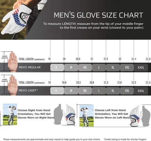 Vista 6 de FINGER TEN Guantes de golf para hombre, paquete de 5 unidades para mano izquierda y derecha, cómodos, suaves y con agarre para todo tipo de clima