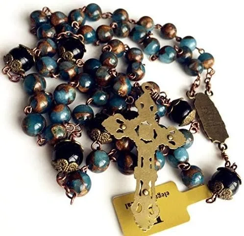 Vista 6 de Elegantmedical - Collar con colgante de obsidiana negra con forma de cruz de Jesucristo