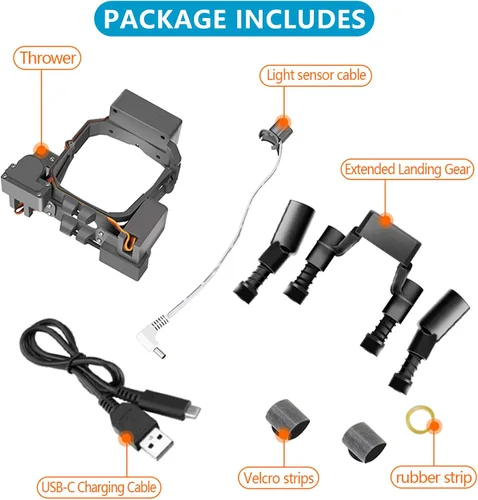 Vista 6 de Hanatora Dispositivo de caída de liberación de aire de carga útil de doble caída para dron DJI Mavic Pro, sistema cuentagotas de transporte con clip