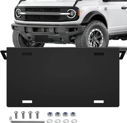 Vista 14 de Nilight Soporte de placa frontal para Ford Bronco de 2/4 puertas 2021 2022 2023 2024 2025 Soporte de montaje de placa de matrícula de acero