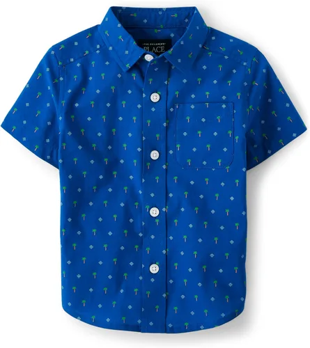 Vista 36 de The Children's Place Baby Boys' and Toddler Poplin Short Sleeve Button Down Shirt (Applemint)