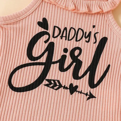 Vista 5 de Ropa para bebé niña Daddys Girls Ruffle Romper Top Manga Corta Body Floral Tutu Shorts Conjunto Recién Nacido Verano Traje
