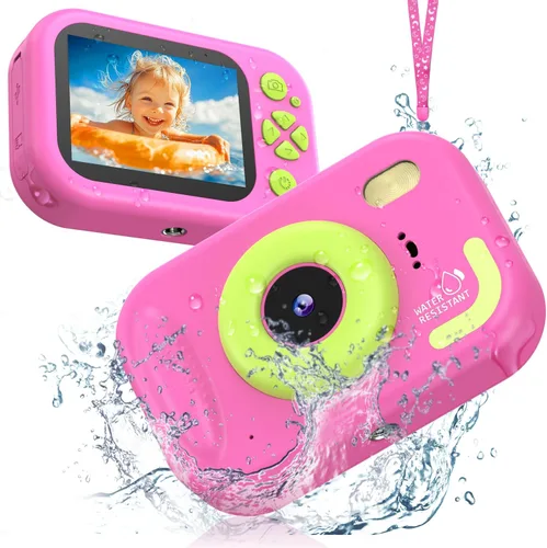 Vista 9 de Cámara para niños impermeable, cámara submarina IP68 para niños de 3 a 12 años, cámara digital HD para niños con grabación de video de 1080P