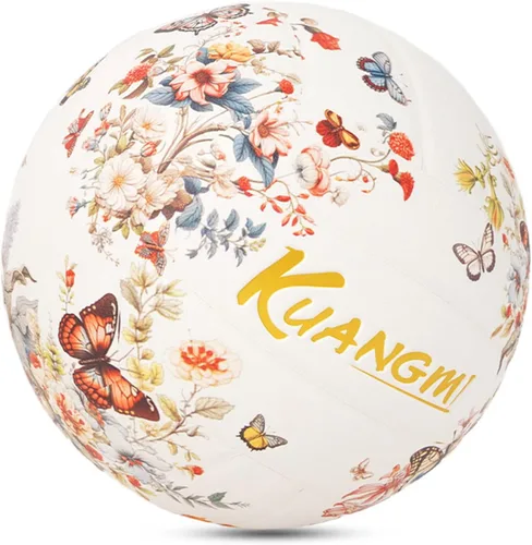 Vista 2 de Kuangmi Pelota de voleibol suave, tamaño oficial 5, pelota recreativa para interiores y exteriores, pelota de juego de playa para principiantes