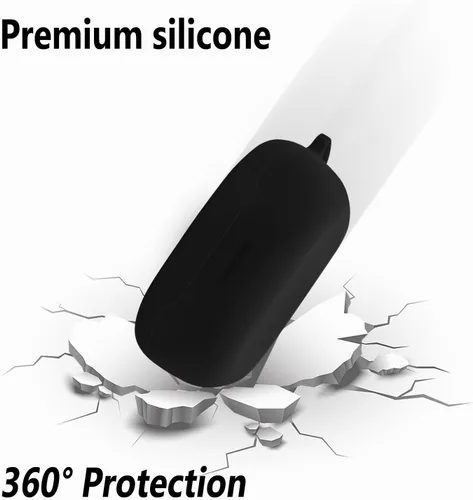 Vista 2 de Geiomoo Funda de transporte de silicona compatible con JBL Endurance Peak II, funda portátil resistente a los arañazos con mosquetón (negro)
