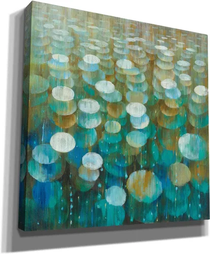 Vista 2 de Epic Graffiti 'Rain Drops' de Danhui Nai, lienzo decorativo para pared, 12 x 12 pulgadas