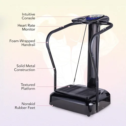 Vista 12 de Plataforma vibratoria de cuerpo entero Pinty 2000 W con reproductor de mp3 (Negro).