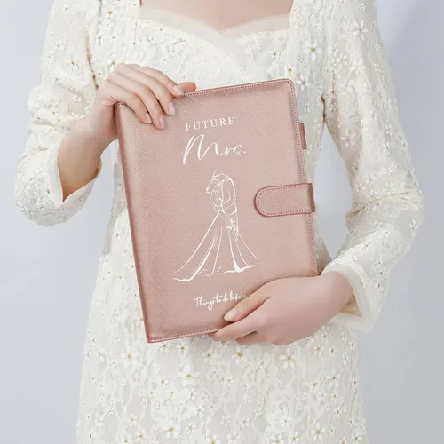 Vista 9 de AW BRIDAL Future Mrs Libro Planificador de Bodas y Organizador Juego de Regalo, Planificadores de Boda de Destino Personalizados, Regalo de Oro rosa