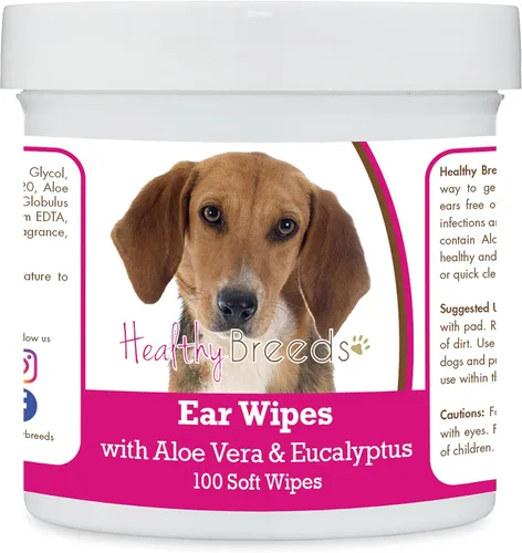 Vista 196 de Healthy Breeds Affenpinscher Toallitas de limpieza de oídos con aloe y eucalipto para perros, 100