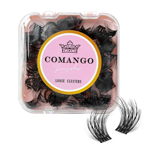 Vista 11 de CoMango Extensiones de pestañas individuales 3D de flores multicapa, sueltas, esponjosas, racimos de pestañas rizadas C/D, extensiones de pestañas