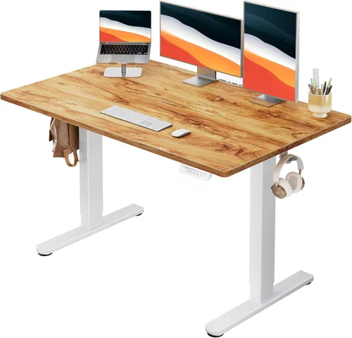 Vista 17 de HUANUO Escritorio Eléctrico de Pie, Superficie de Escritorio de Una Sola Pieza de 40" x 24", Escritorio de Computadora de Altura Ajustable, 4 Negro