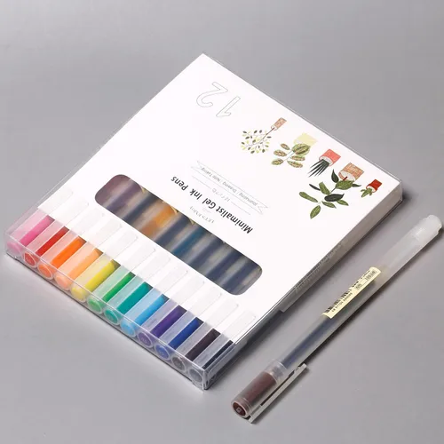 Vista 6 de Bolígrafos de gel de 0.38 mm - Punta fina, escritura suave, punta ultrafina, tinta negra, paquete de 12