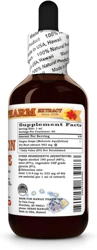 Vista 2 de Hawaii Pharm Extracto de uva de Oregon, tintura para comodidad digestiva, apoya el sistema inmunológico, promueve el estado de ánimo positivo