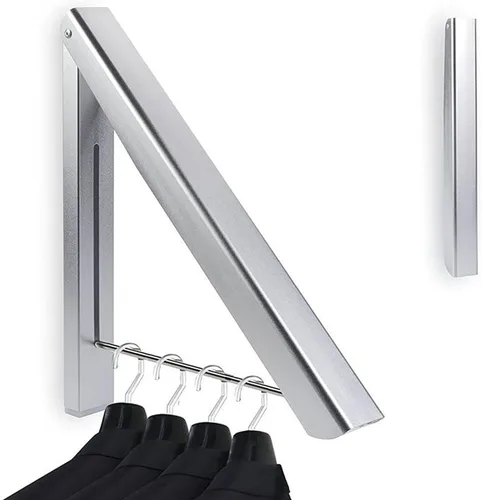 Vista 5 de Estante de secado de ropa, estantes para secar ropa, organización de almacenamiento de armario, colgador de ropa retráctil montado en la pared