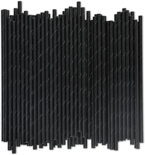Vista 16 de [1000 unidades] Pajitas de papel de bambú verde para beber, 7.75 x 0.24 pulgadas, 100% biodegradables