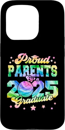 Vista 14 de iPhone 16 Parents of a 2025 Graduate Tie Dye Graduation VolleyBall Case