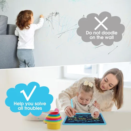 Vista 4 de Tableta de escritura LCD para niños, tablero de dibujo colorido de 15 pulgadas, almohadilla de dibujo educativa de aprendizaje para niños, regalo