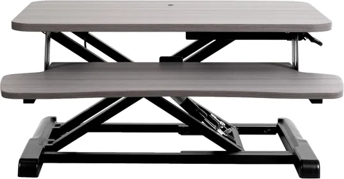 Vista 16 de VIVO Convertidor de escritorio de 26 pulgadas, Serie K, elevador ajustable de sentado a parado, estación de trabajo para dos monitores y laptop