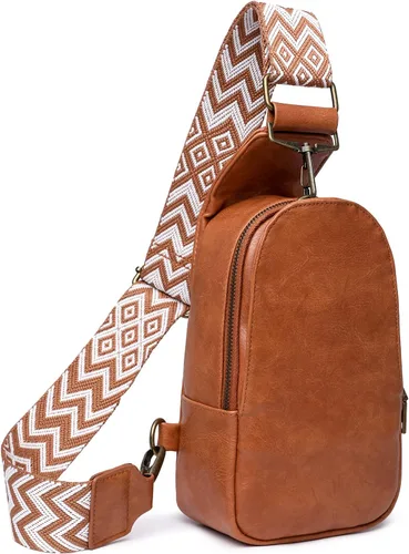 Vista 2 de LAO POPO Women's Messenger Bags, Waist Bags, Chest Bags, Messenger Bags, PU Shoulder Bags (brown)