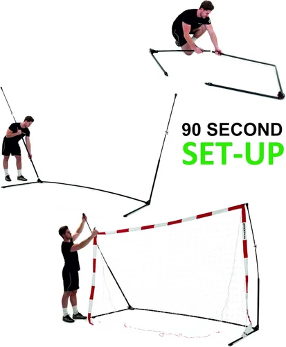 Vista 2 de QuickPlay Portería de balonmano portátil con base ponderada basada en la tecnología KICKSTER: configuración rápida Flexi-Post weighted base