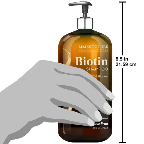 Vista 6 de Majestic Pure Biotina con DHT Blocker Complex Champú y Acondicionador Set (16 oz cada uno) y Acondicionador de Biotina (16 oz) Bundle