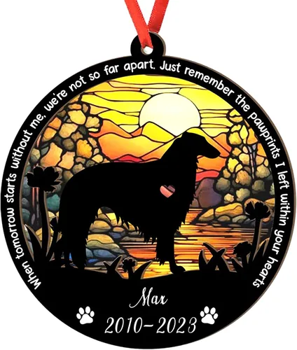 Vista 124 de Adorno personalizado para atrapasoles de sabueso afgano, adorno de Navidad de sabueso afgano – Regalo para perro amante, sabueso afgano