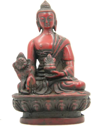Vista 5 de Estatua de meditación de Buda de la Medicina para la curación, la paz y la relajación (marrón)