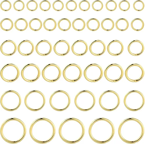 Vista 2 de Anillos de salto al por mayor para la fabricación de joyas Anillos de salto abiertos de latón macizo chapado en oro y plata, Plata Esterlina