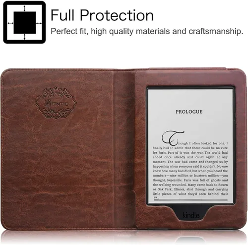 Vista 3 de Fintie Funda tipo libro para Kindle Paperwhite de 6" 2012-2017 (modelo núm. EY21 y DP75SDI) – Funda de piel vegana a prueba de golpes con apagado