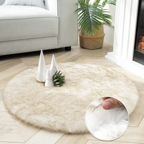 Vista 28 de Ashler HOME DECO Funda de piel sintética de zorro suave para silla, alfombra para dormitorio, suelo, sofá, sala de estar, color negro y blanco, 2 x