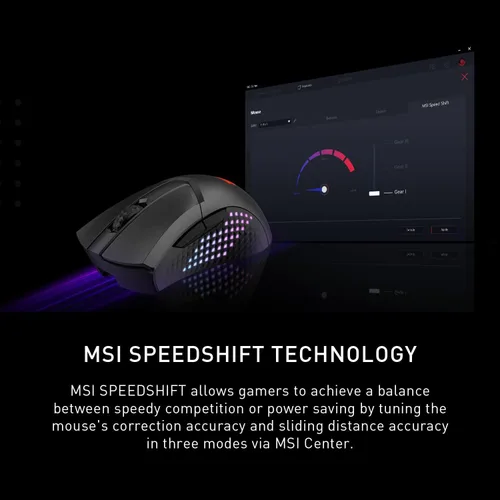 Vista 7 de MSI Clutch GM51 - Mouse inalámbrico ligero para juegos y base de carga, sensor óptico DPI de 26 K, 2.4 G y Bluetooth, interruptores Omron