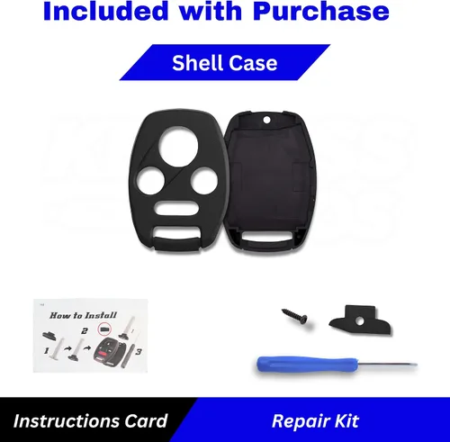 Vista 6 de Funda de repuesto para llave de automóvil de 4 unidades para Honda Accord 2003-2012, Civic EX 2006-2013, Pilot 2009-2015, CR-V 2005-2006,