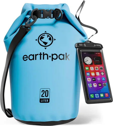 Vista 55 de Earth Pak Bolsa Seca Impermeable - Mochila Impermeable de Cierre Enrollable Superior Mantiene el Equipo Seco para Kayak con Funda Impermeable