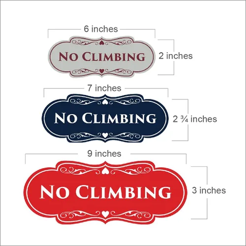 Vista 2 de Signs ByLITA Designer No Climbing (Negro) - Pequeño