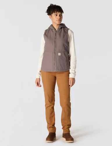 Vista 3 de Carhartt Chaleco con capucha de pato lavado para mujer