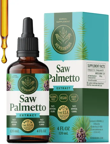 Vista 9 de HERBAMAMA Saw Palmetto Extract - Suplemento de hierbas para el cabello y la salud urinaria - Fórmula de bienestar diario para hombres y mujeres